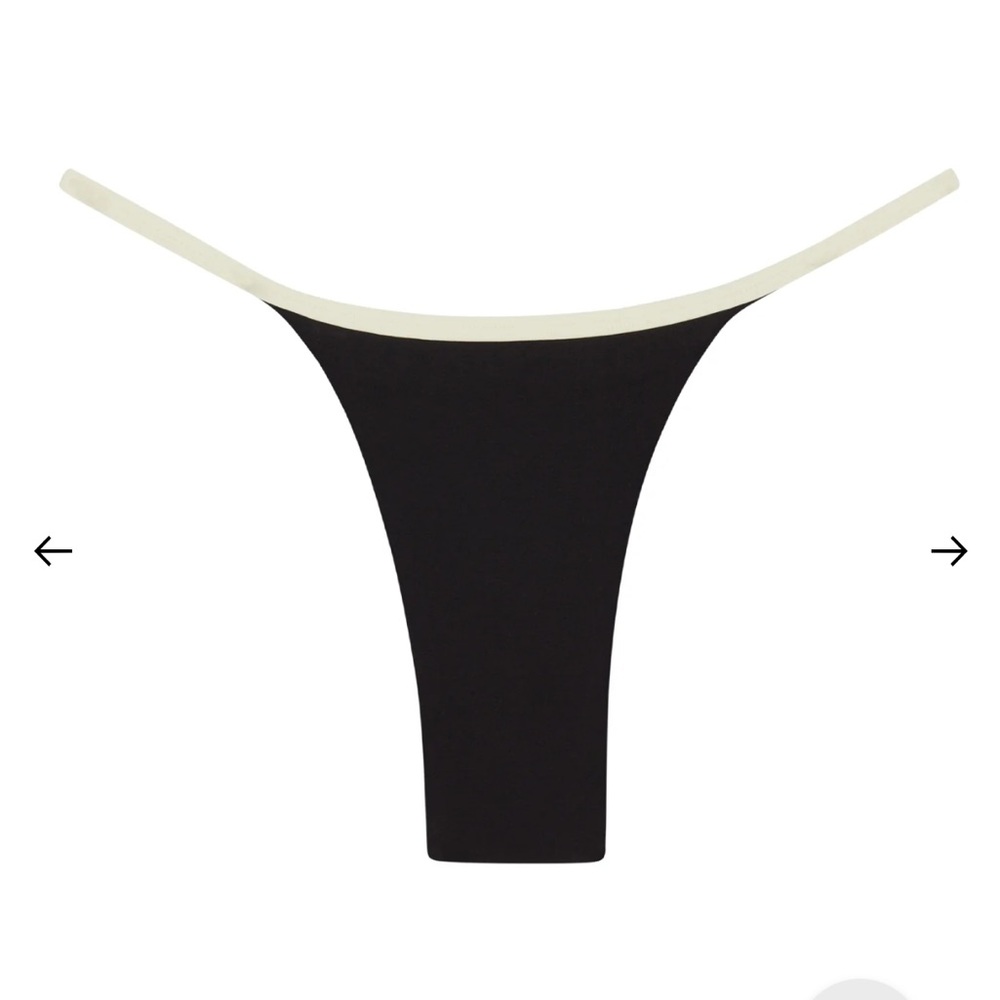 Monday Swimwear Kauai Bottom - Black/ Ivory - L matching top listed separately